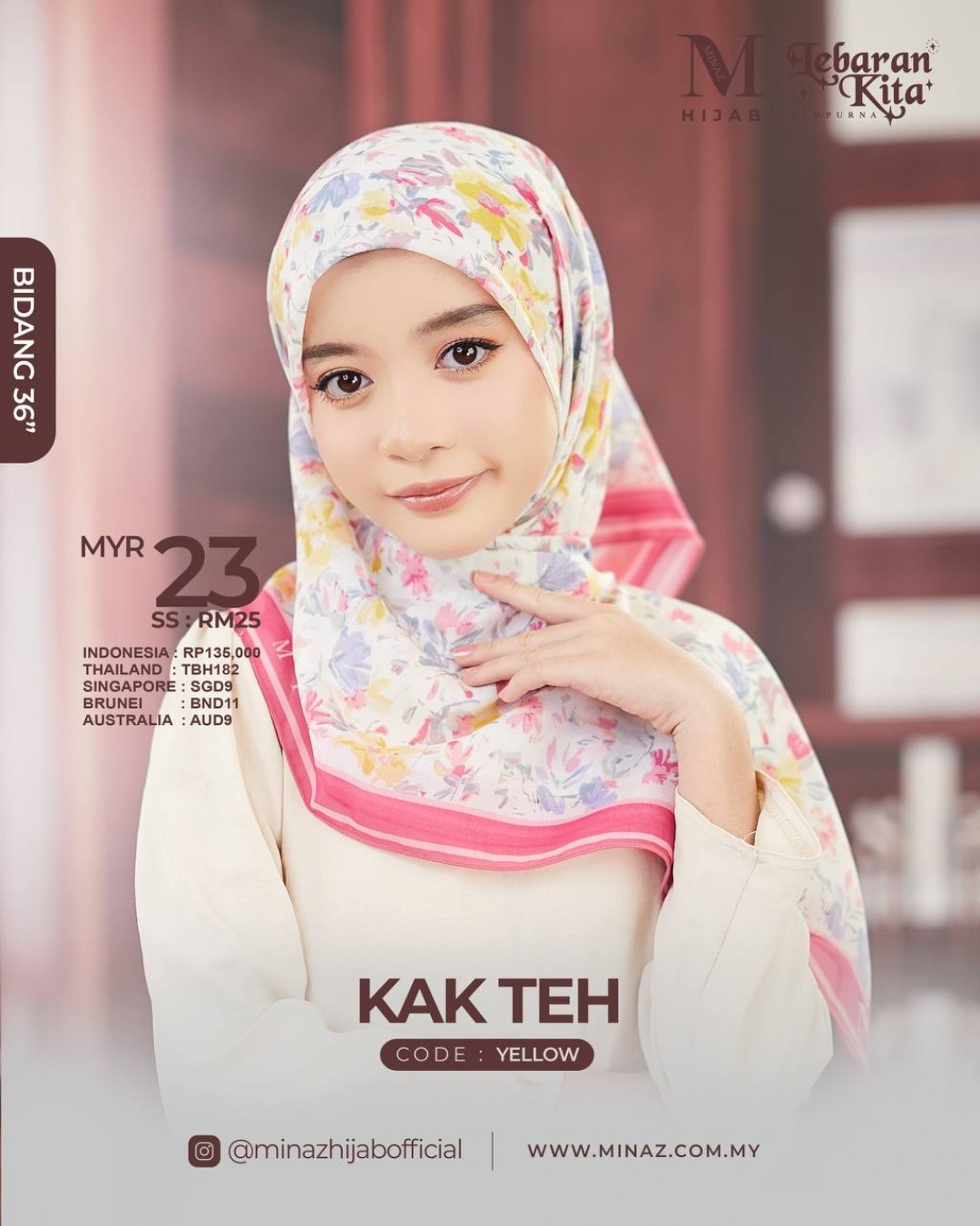 Tudung Bawal - Yellow - B36