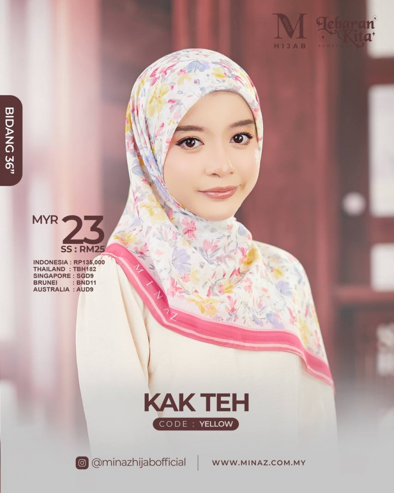 Tudung Bawal - Yellow - B36