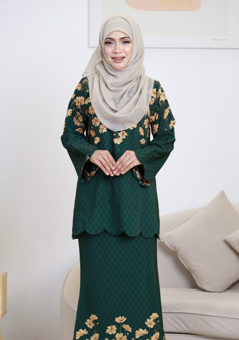 Kurung Sri Melur - Emerald Green