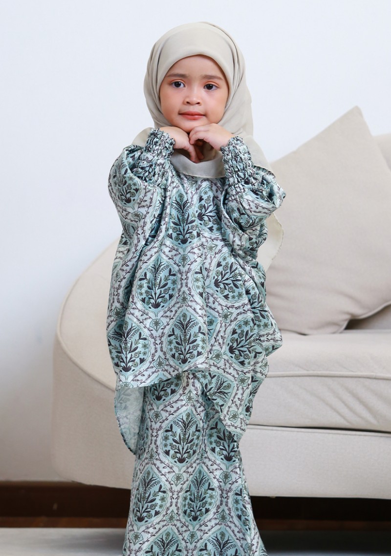 Kurung Wan Naila Kids - Emerald Green