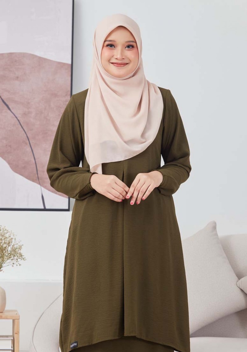 Kurung Farhana - Moss Green