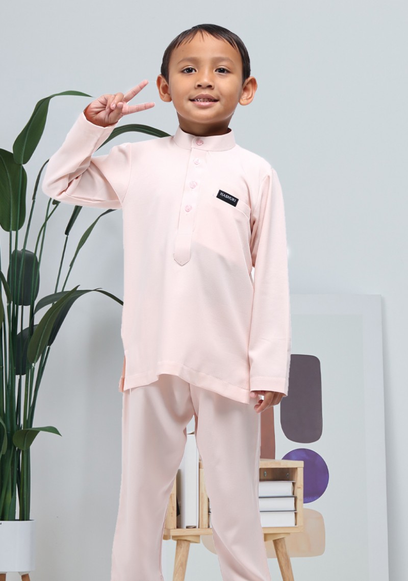 Baju Melayu Jebat Kids - Baby Peach