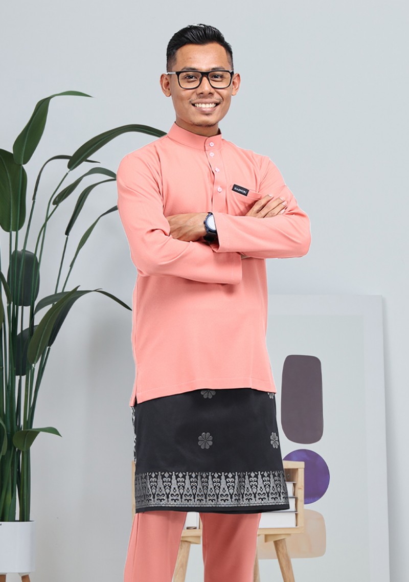 Baju Melayu Jebat - Peach