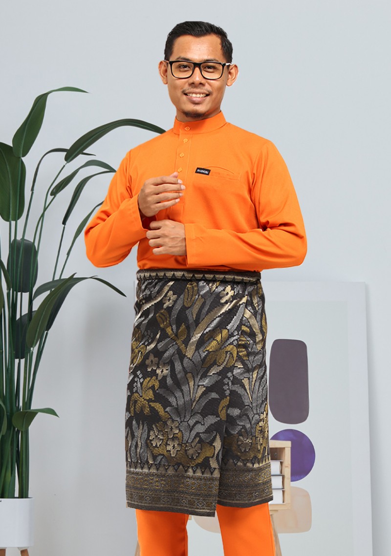 Baju Melayu Jebat - Tangerine Orange