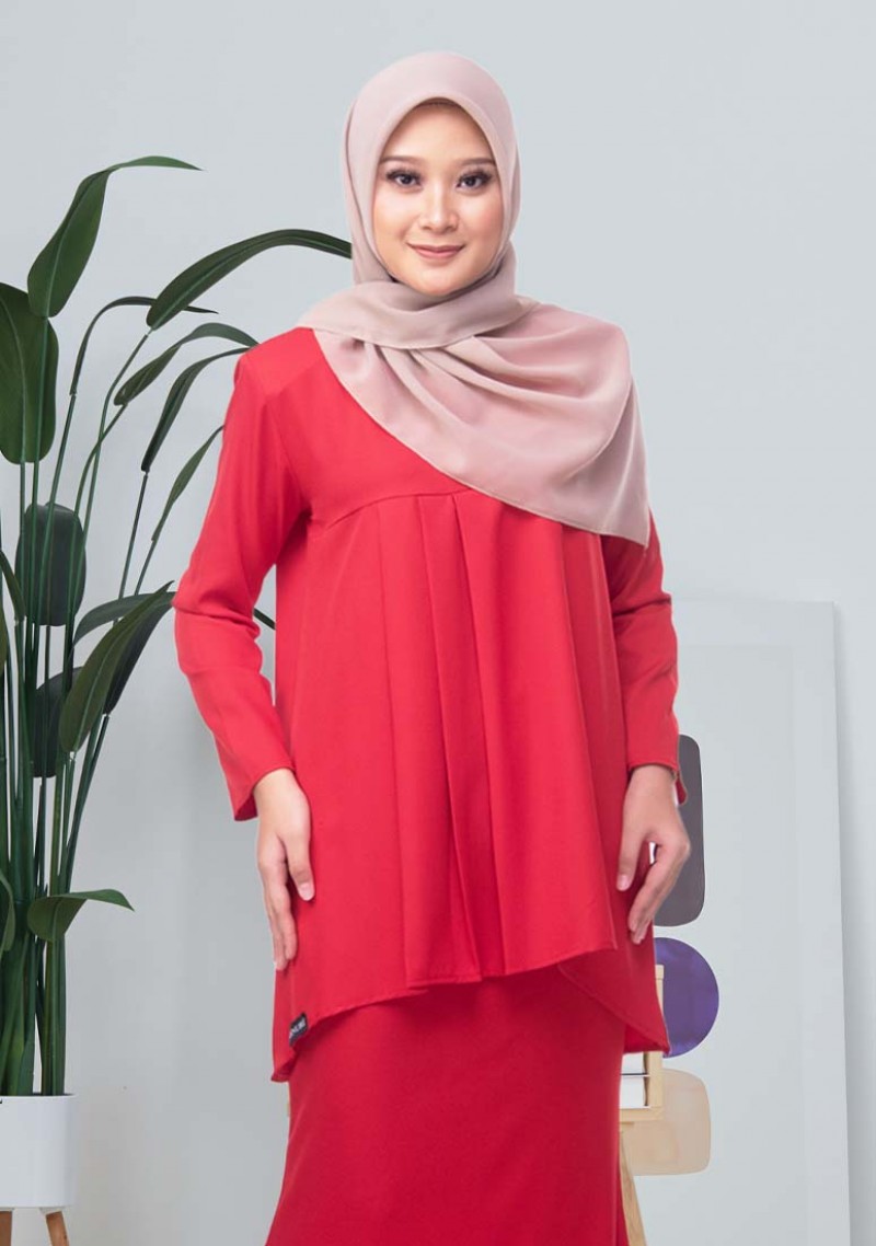 Kurung Bunga Teratai - Red