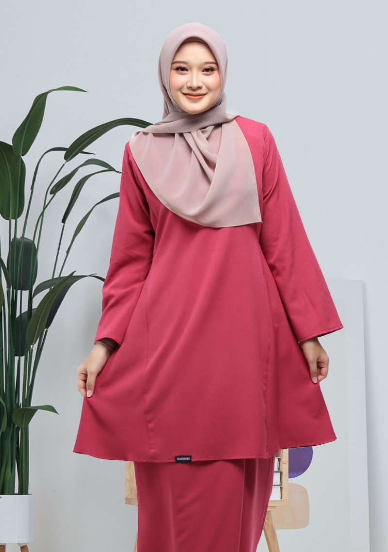 Kurung Zaleha - Dark Pink