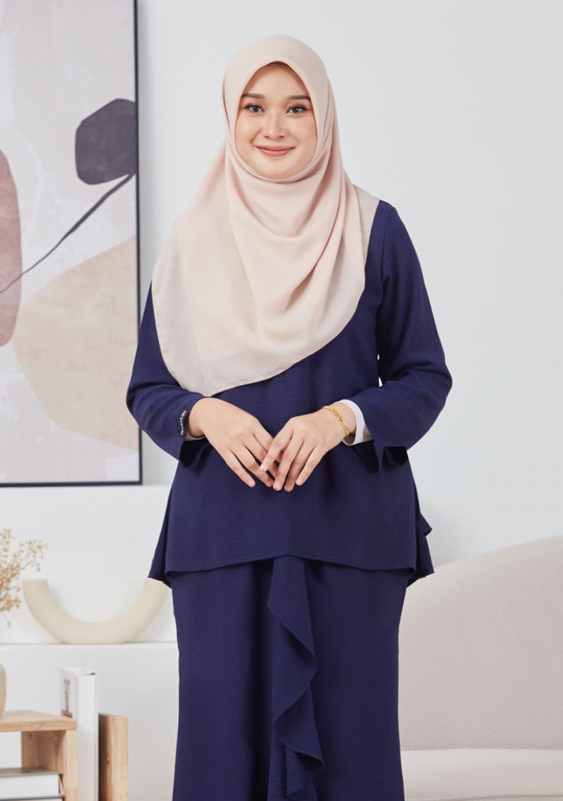 Kurung Alinda - Navy Blue