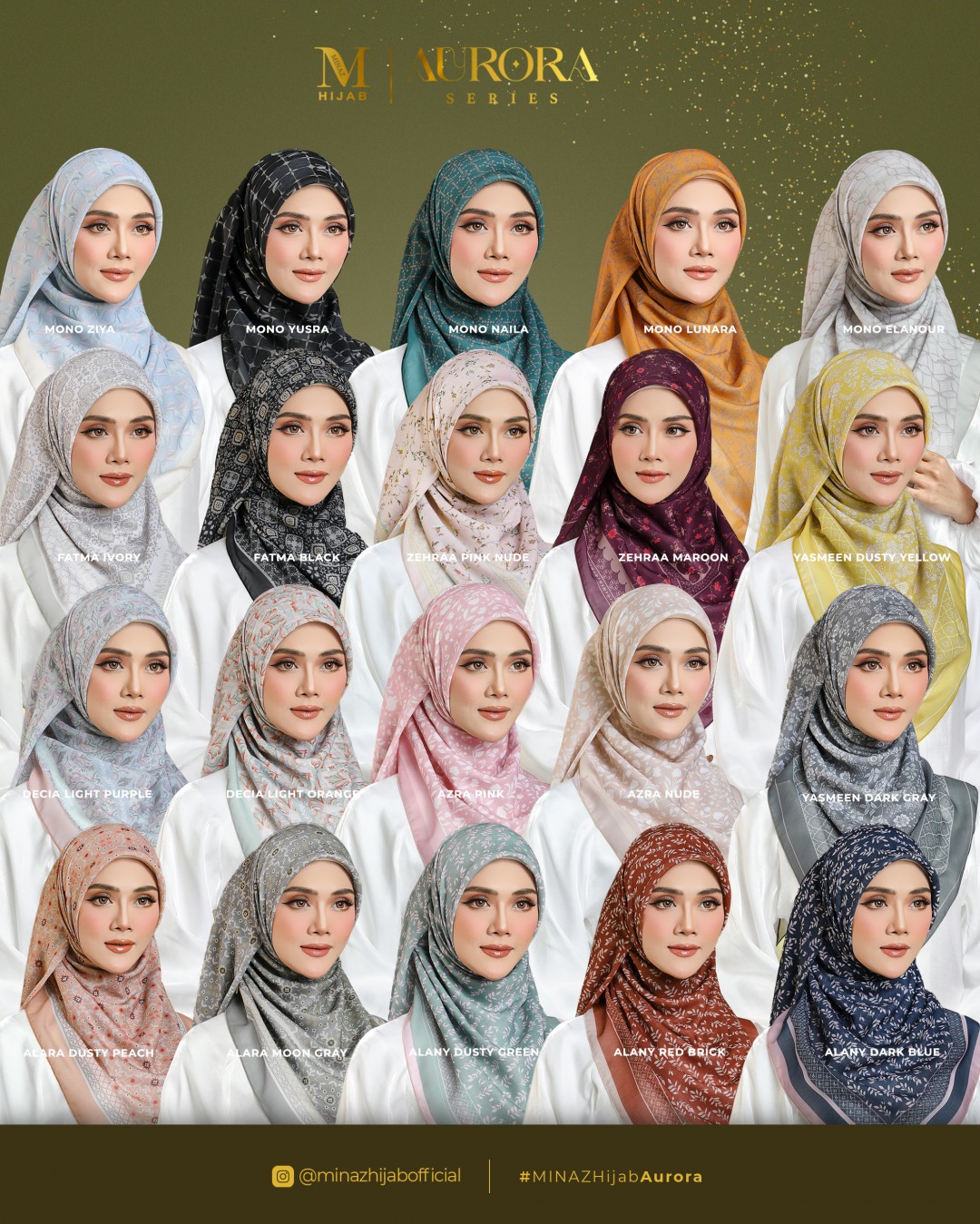 Tudung Bawal Aurora - Alany Dusty Green - B45