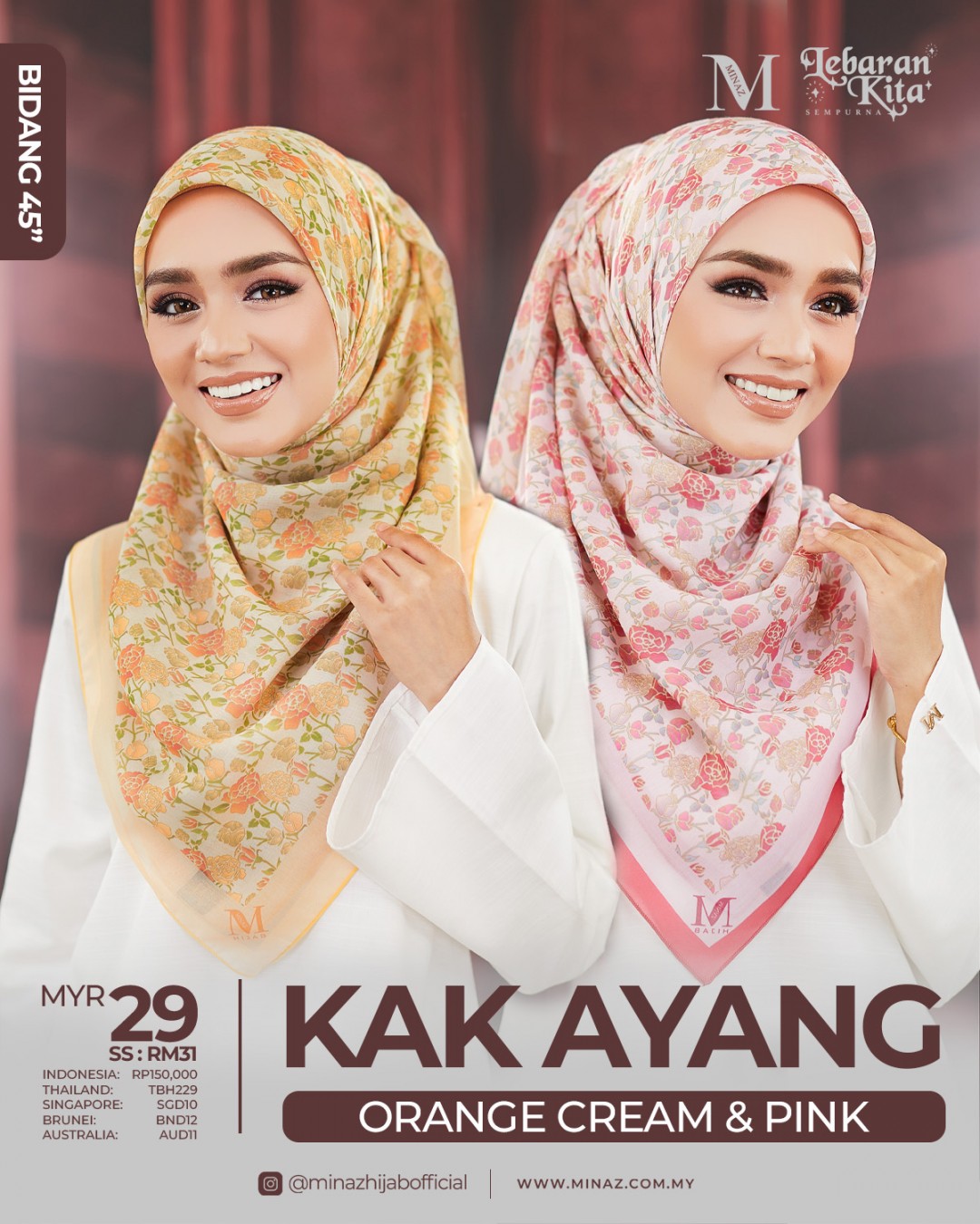 Tudung Bawal - Pink - B45