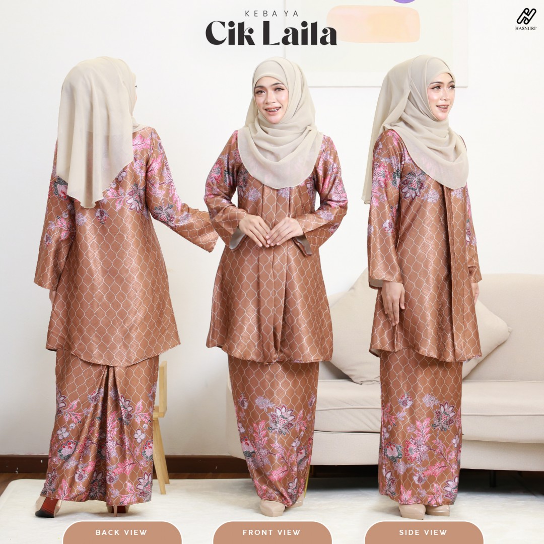 Kebaya Cik Laila - Grey