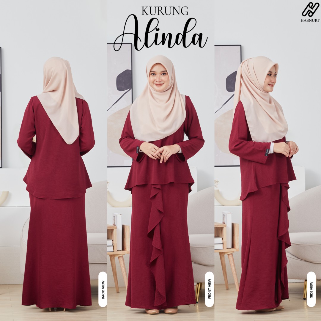 Kurung Alinda - Maroon