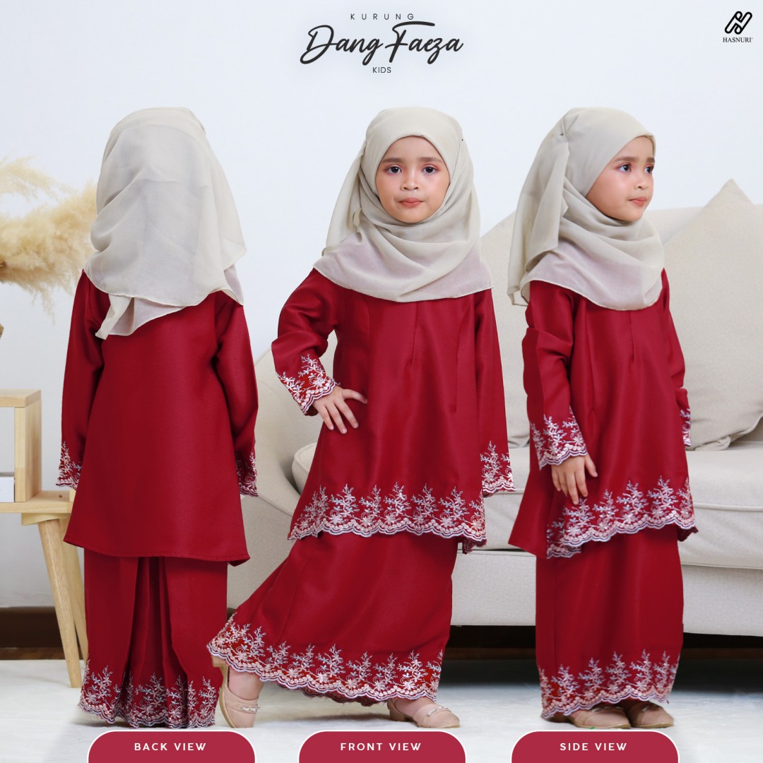 Kurung Dang Faeza Kids - Maroon