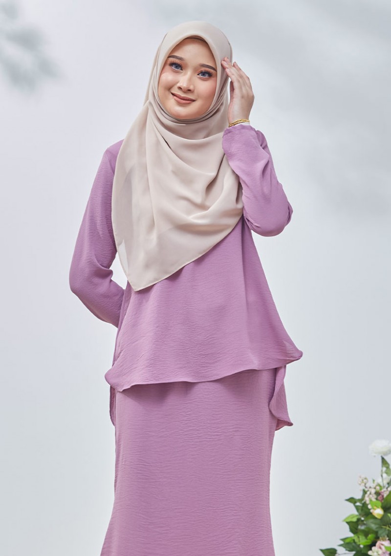 Kurung Nur Laura - Dusty Purple