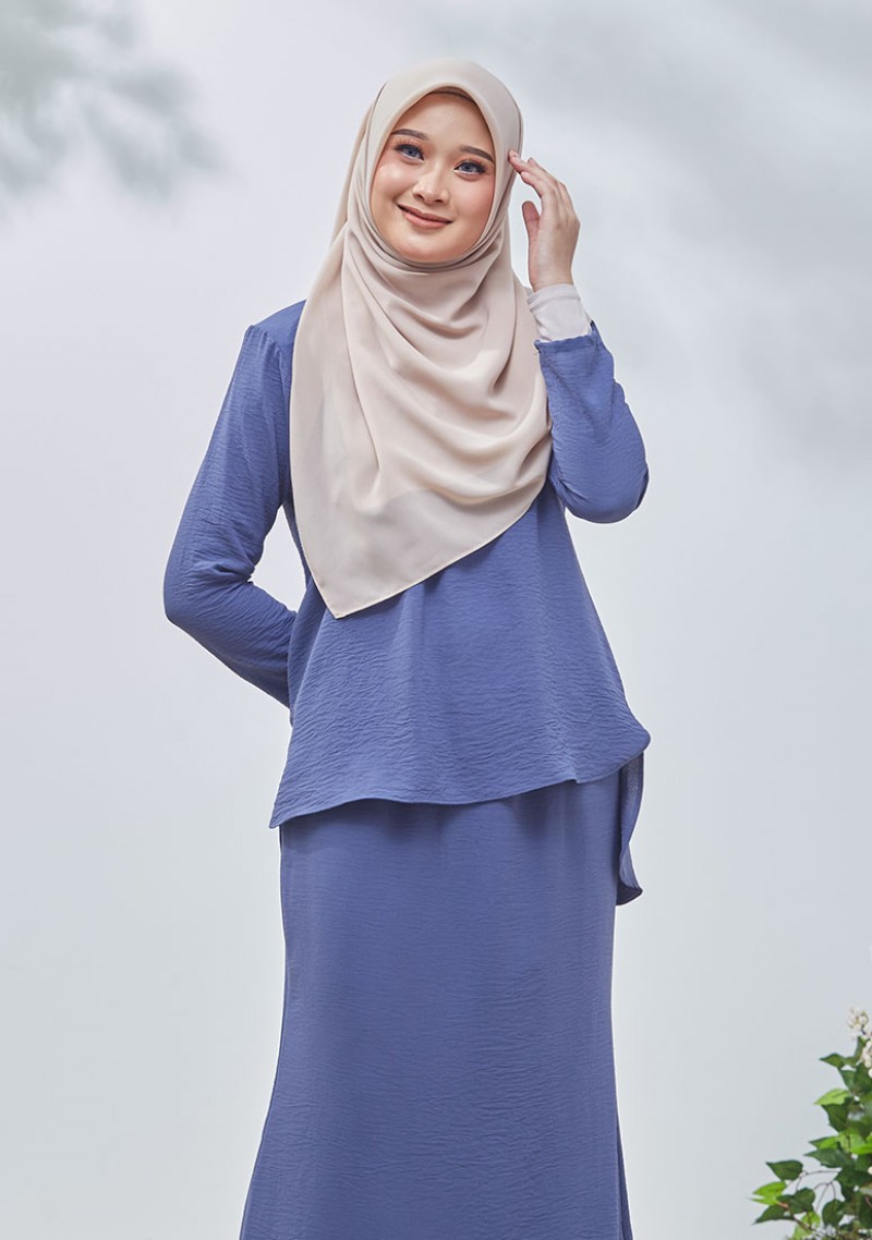 Kurung Nur Laura - Steel Blue