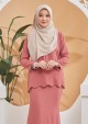 Kurung Nur Scallop Mini - Deep Peach