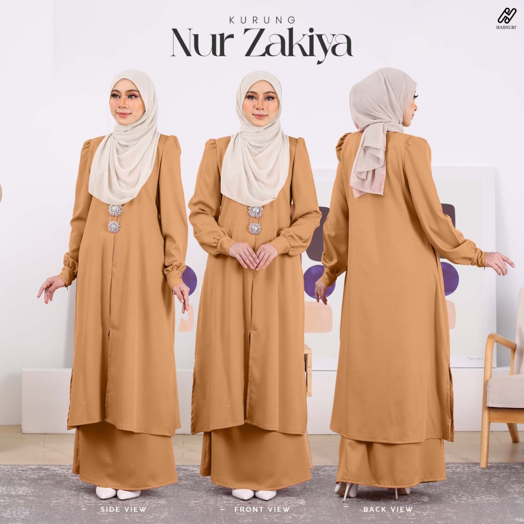 Kurung Nur Zakiya - Army Green