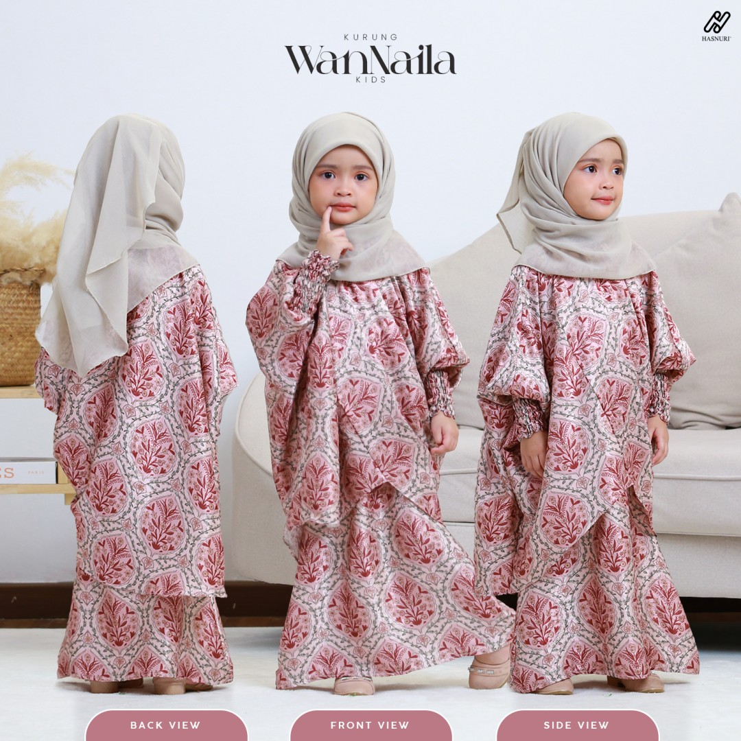 Kurung Wan Naila Kids - Blueberry