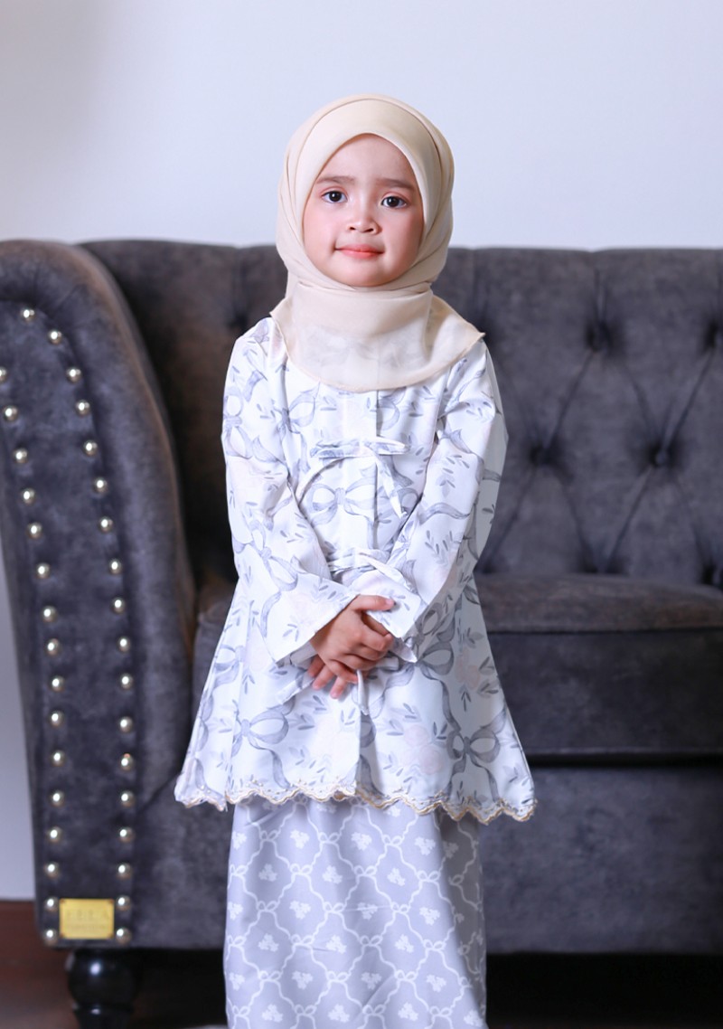 Kurung Dang Wangi Kids - Light Grey