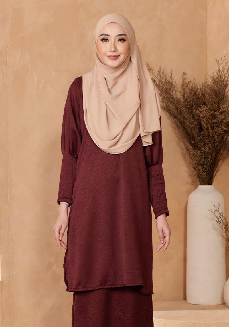 Kurung Zayra - Maroon