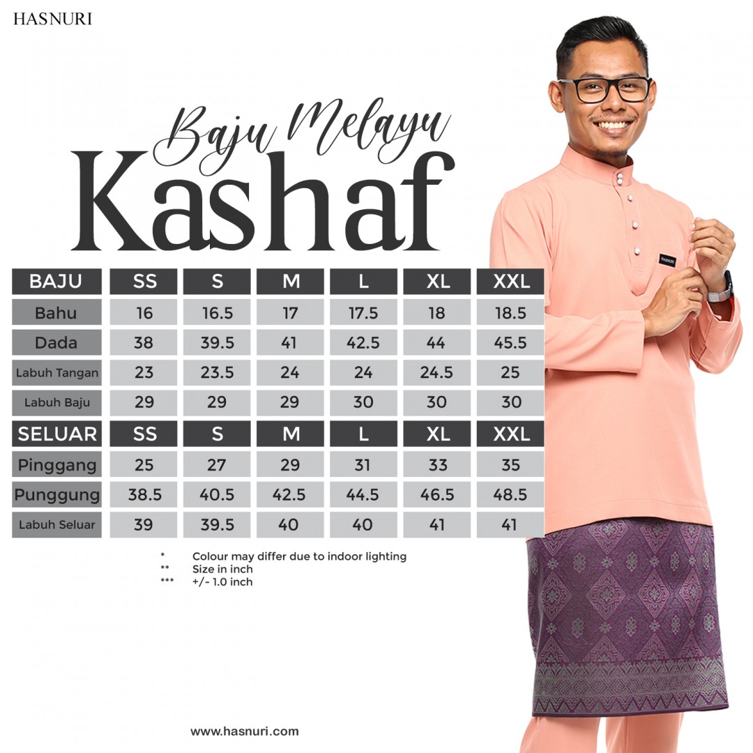 Baju Melayu Kashaf - Light Peach