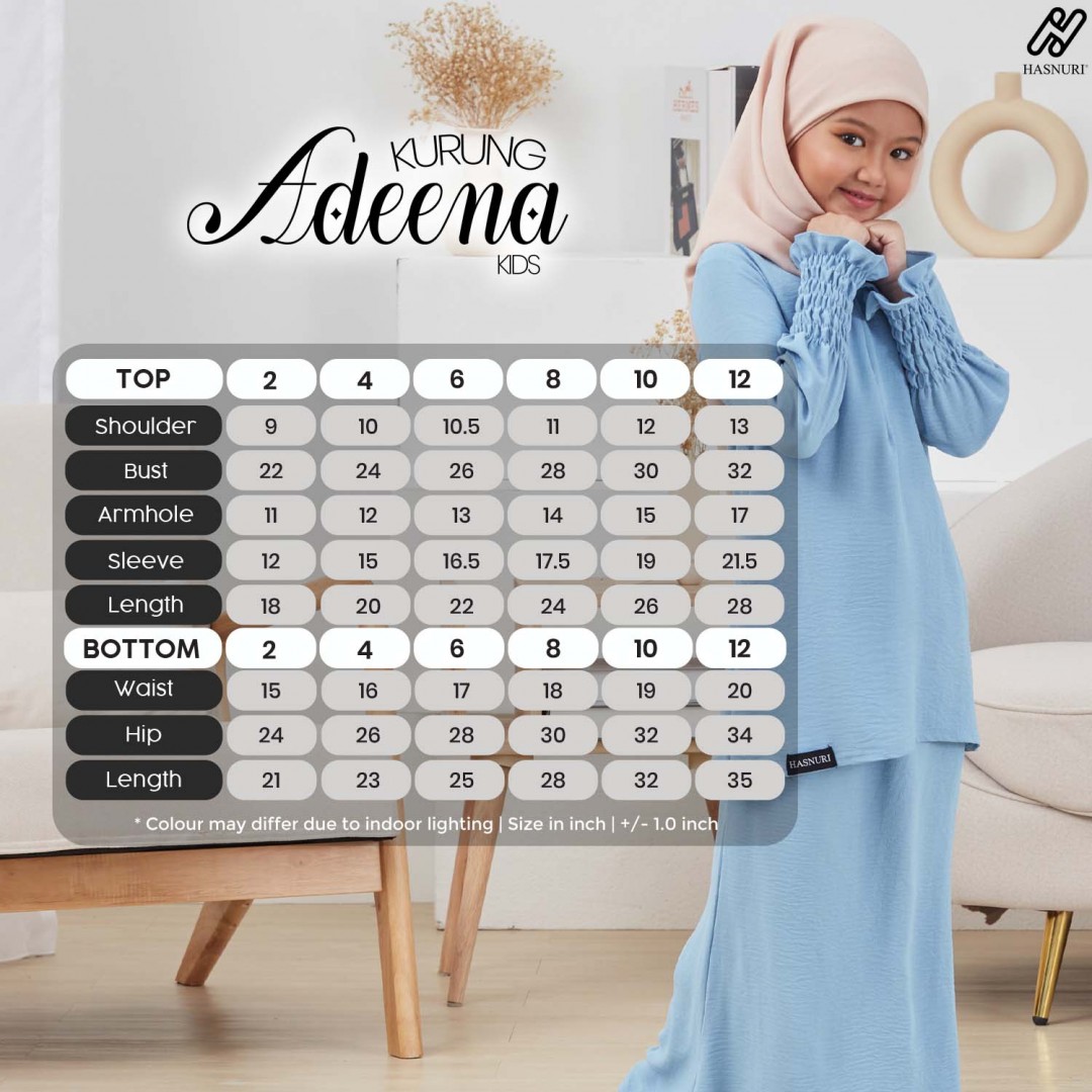 Kurung Adeena Kids - Dusty Green