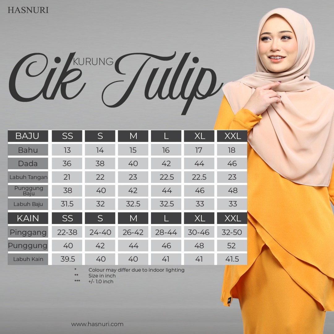 Kurung Cik Tulip - Dark Choc