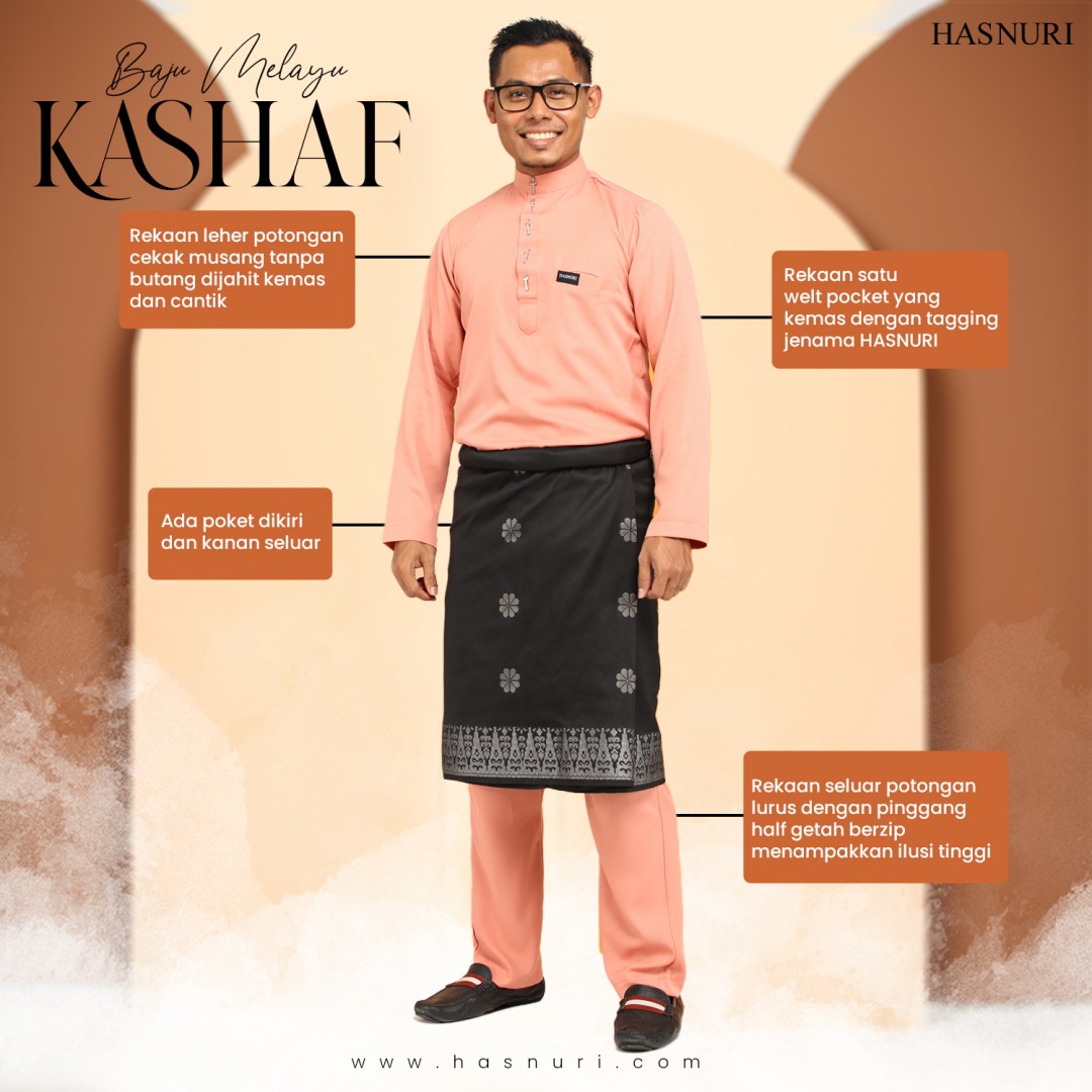 Baju Melayu Kashaf - Black