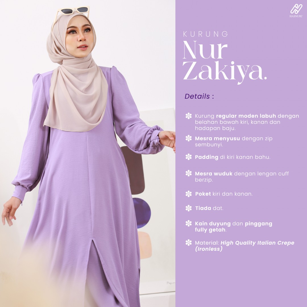 Kurung Nur Zakiya - Navy Blue