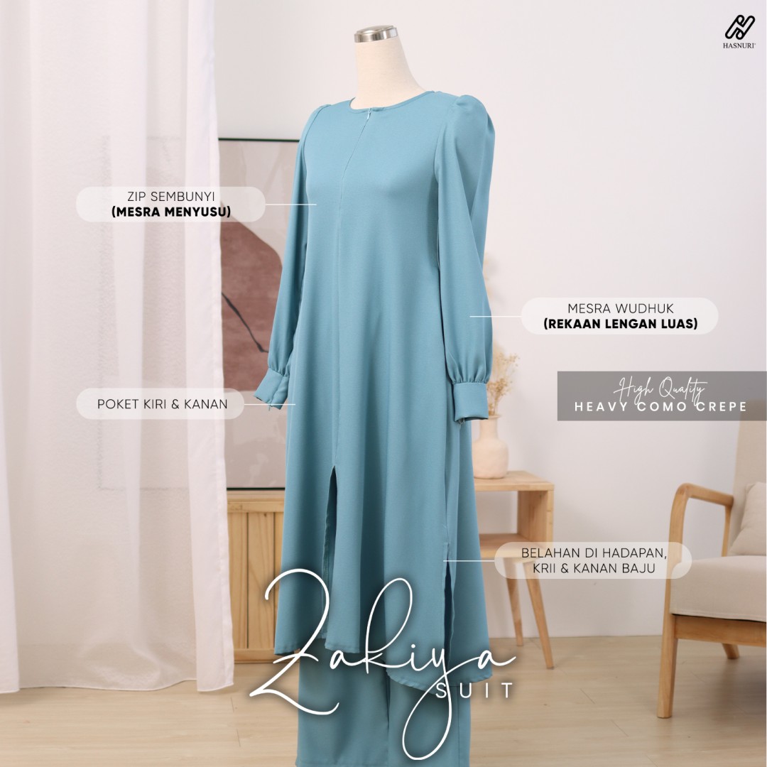 Suit Zakiya - Dusty Blue