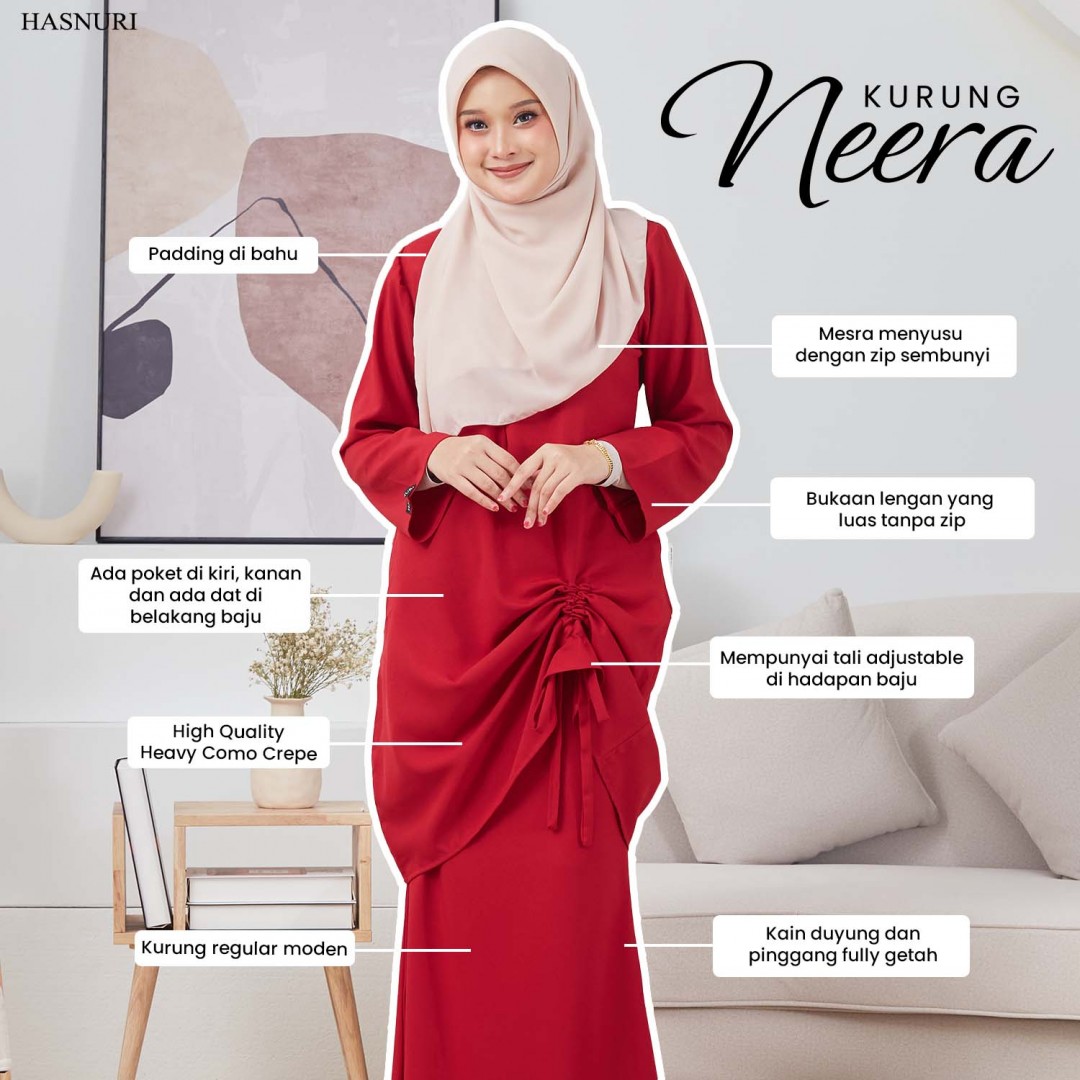 Kurung Neera - Red