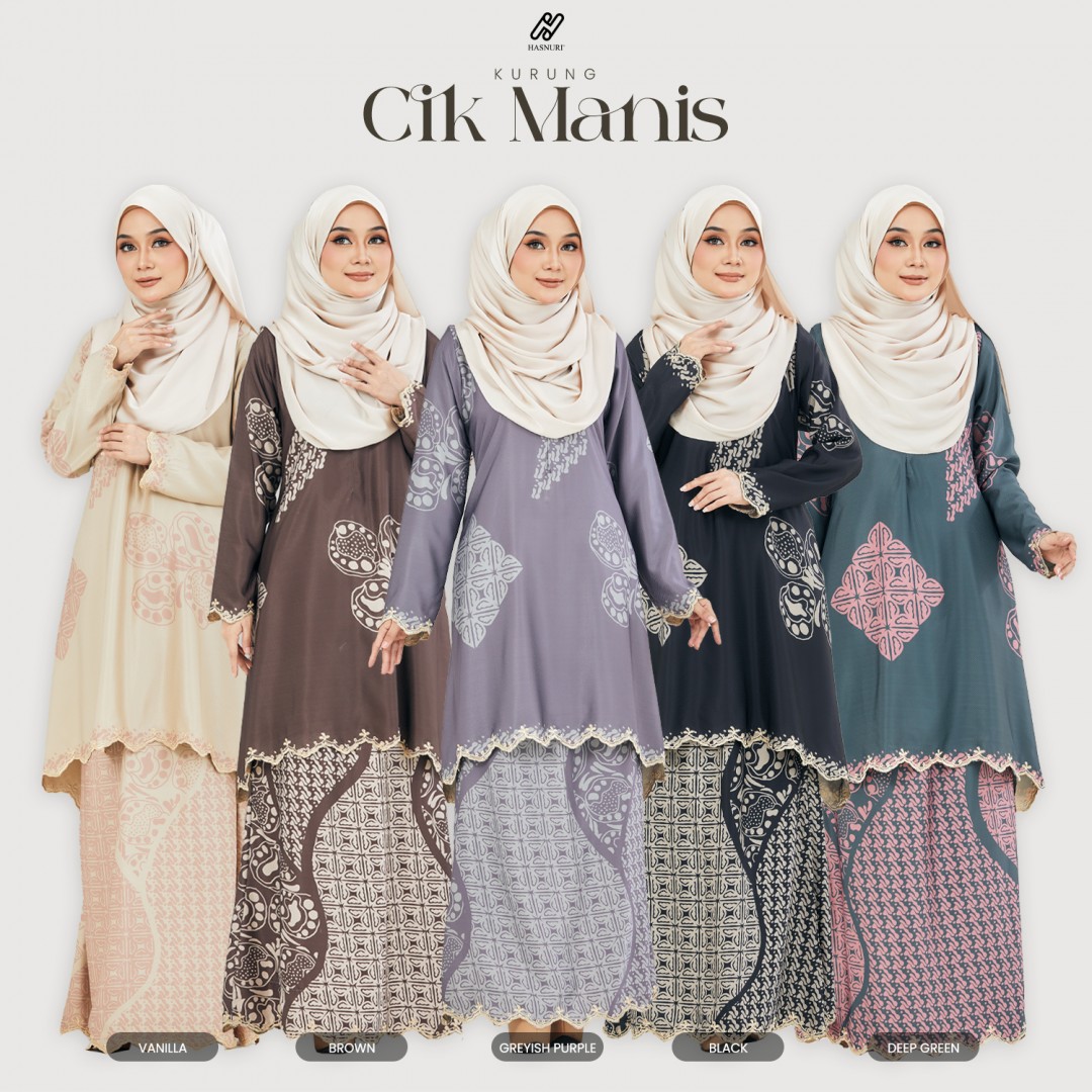 Kurung Cik Manis - Greyish Purple