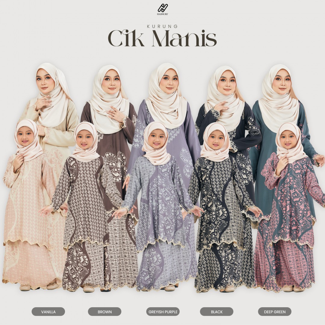 Kurung Cik Manis - Greyish Purple