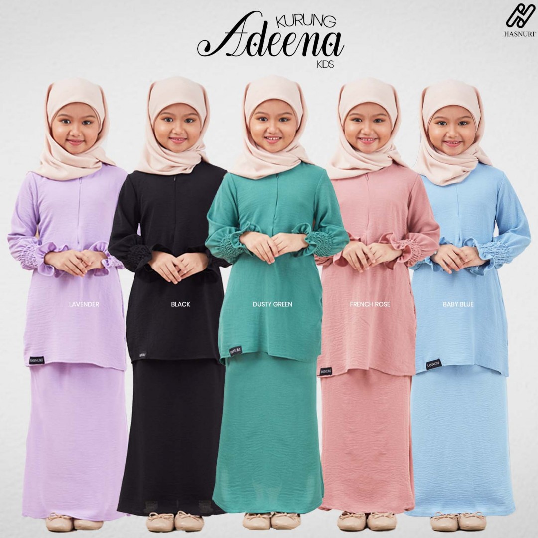 Kurung Adeena Kids - Baby Blue