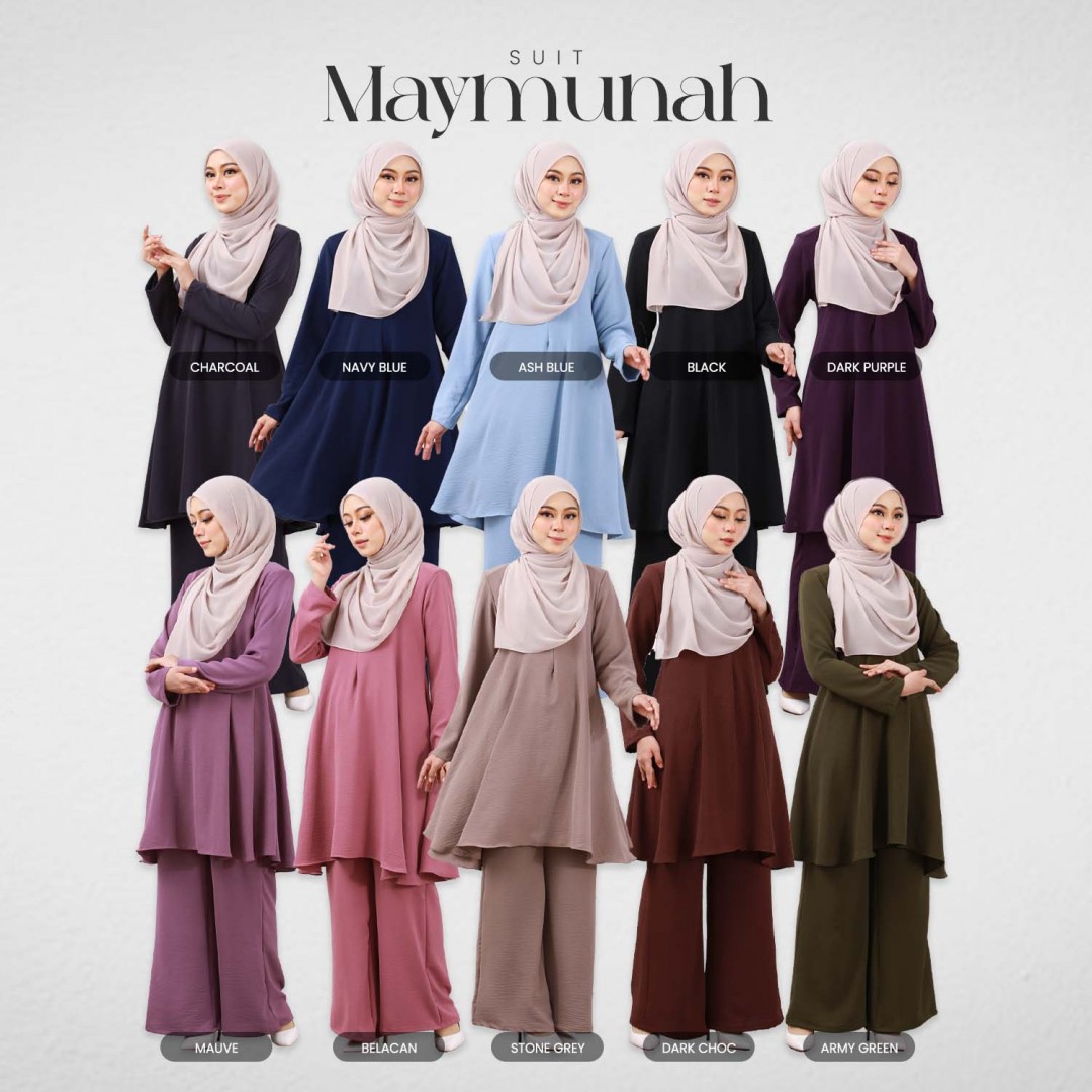 Suit Maymunah - Army Green