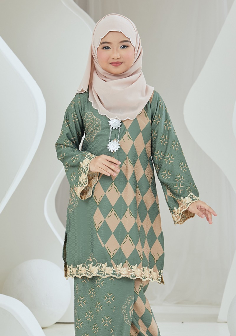 Kurung Ratna Kids - Sage Green