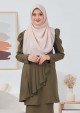 Kurung Muneera - Olive Green