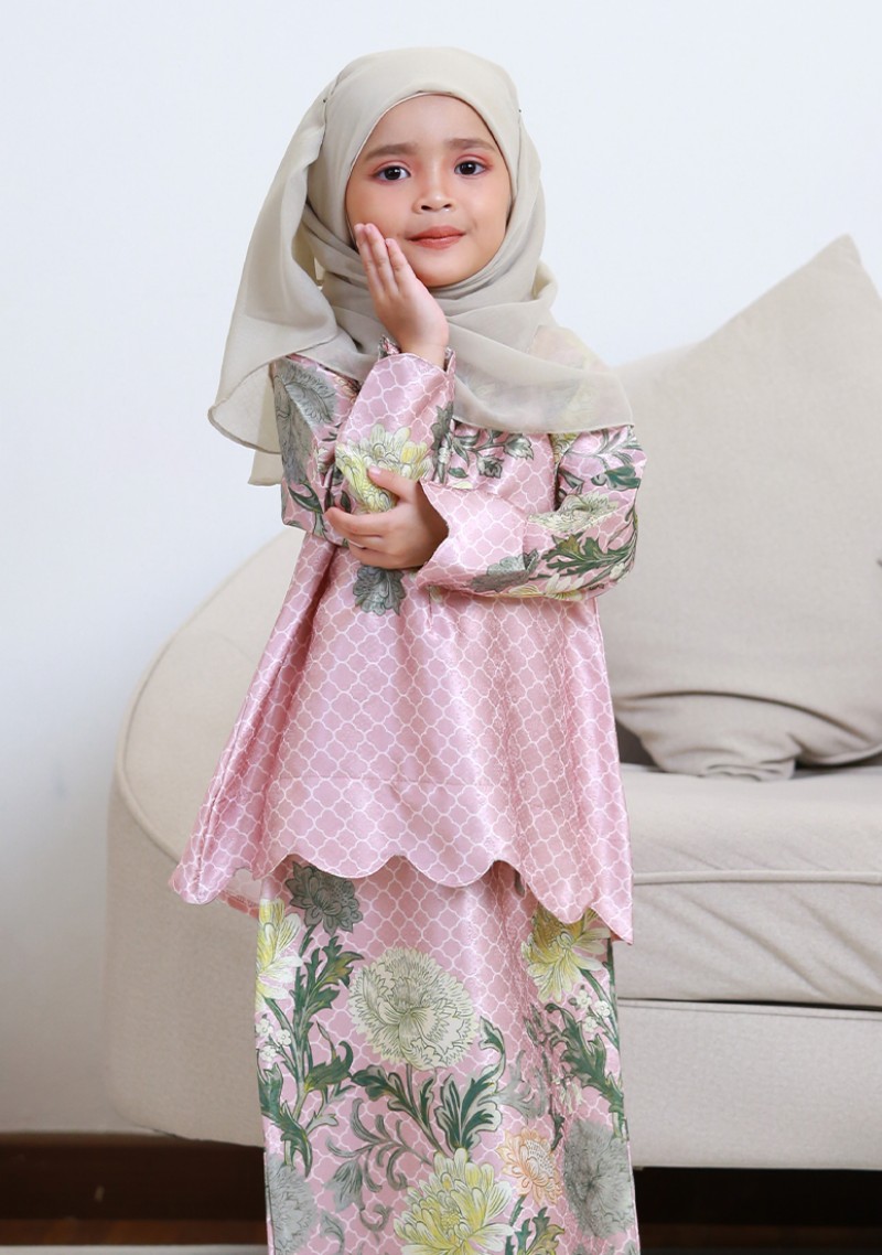 Kurung Wan Amira Kids - Soft Pink