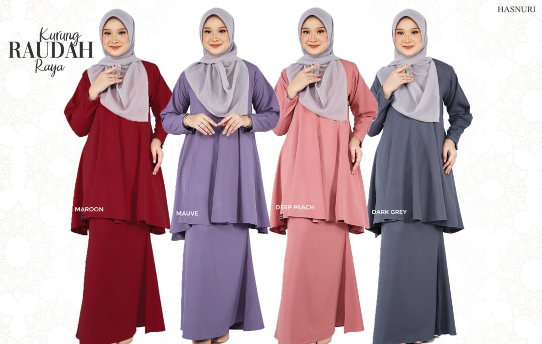 Kurung Raudah - Maroon