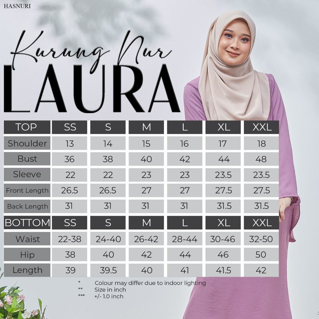 Kurung Nur Laura - Ocean Blue