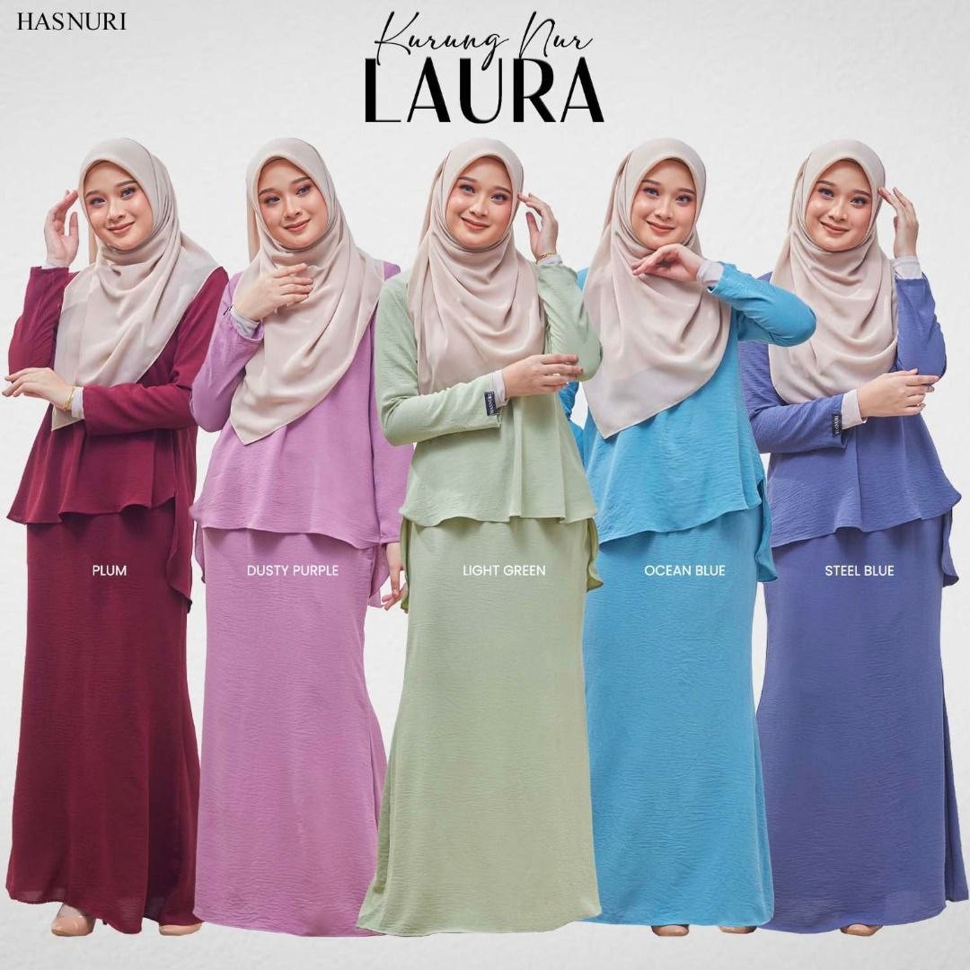 Kurung Nur Laura - Steel Blue