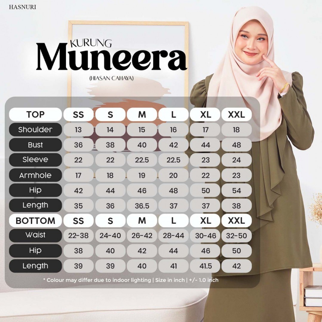 Kurung Muneera - Olive Green