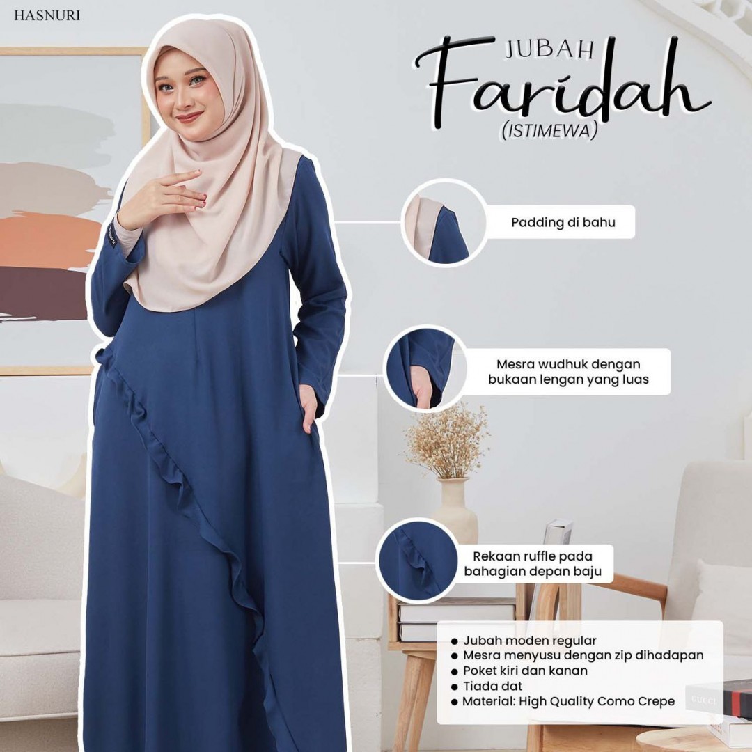 Jubah Faridah - French Rose