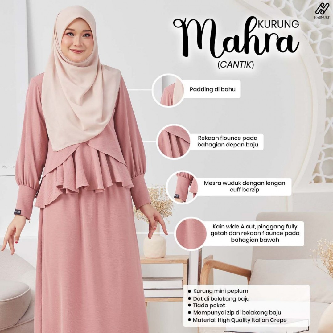 Kurung Mahra - Ash Rose