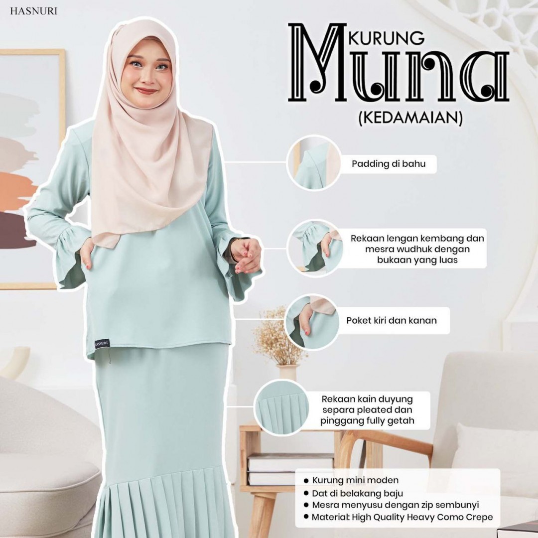 Kurung Muna - Mint Green