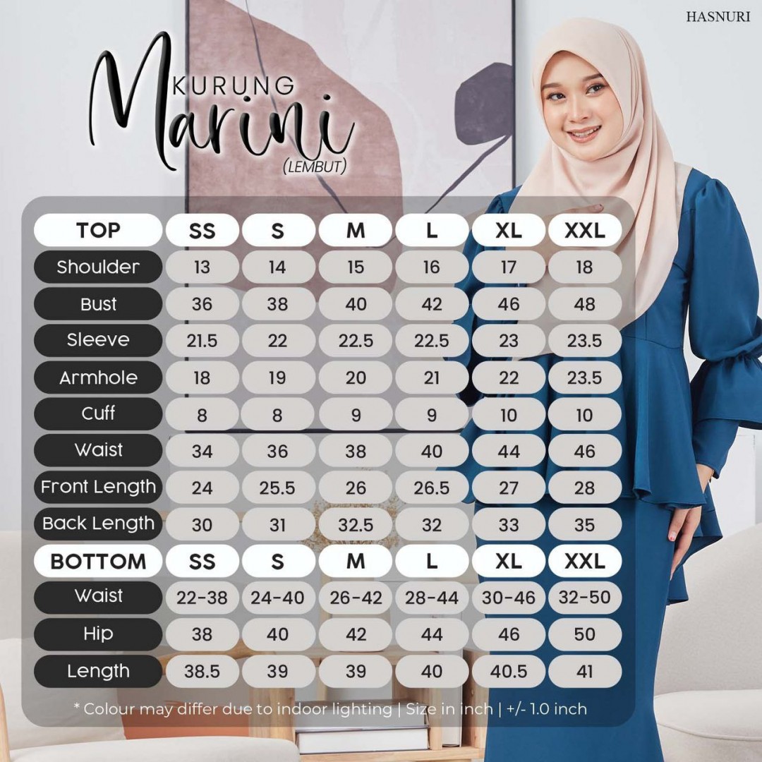 Kurung Marini - Olive Green