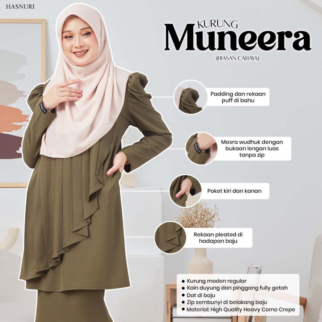 Kurung Muneera - Maroon