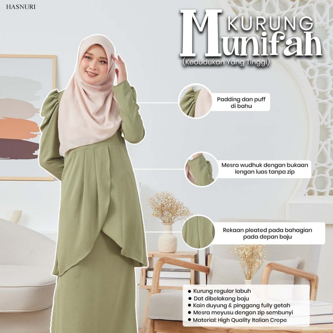 Kurung Munifah - Maroon