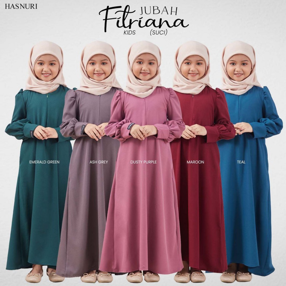 Jubah Fitriana Kids - Emerald Green