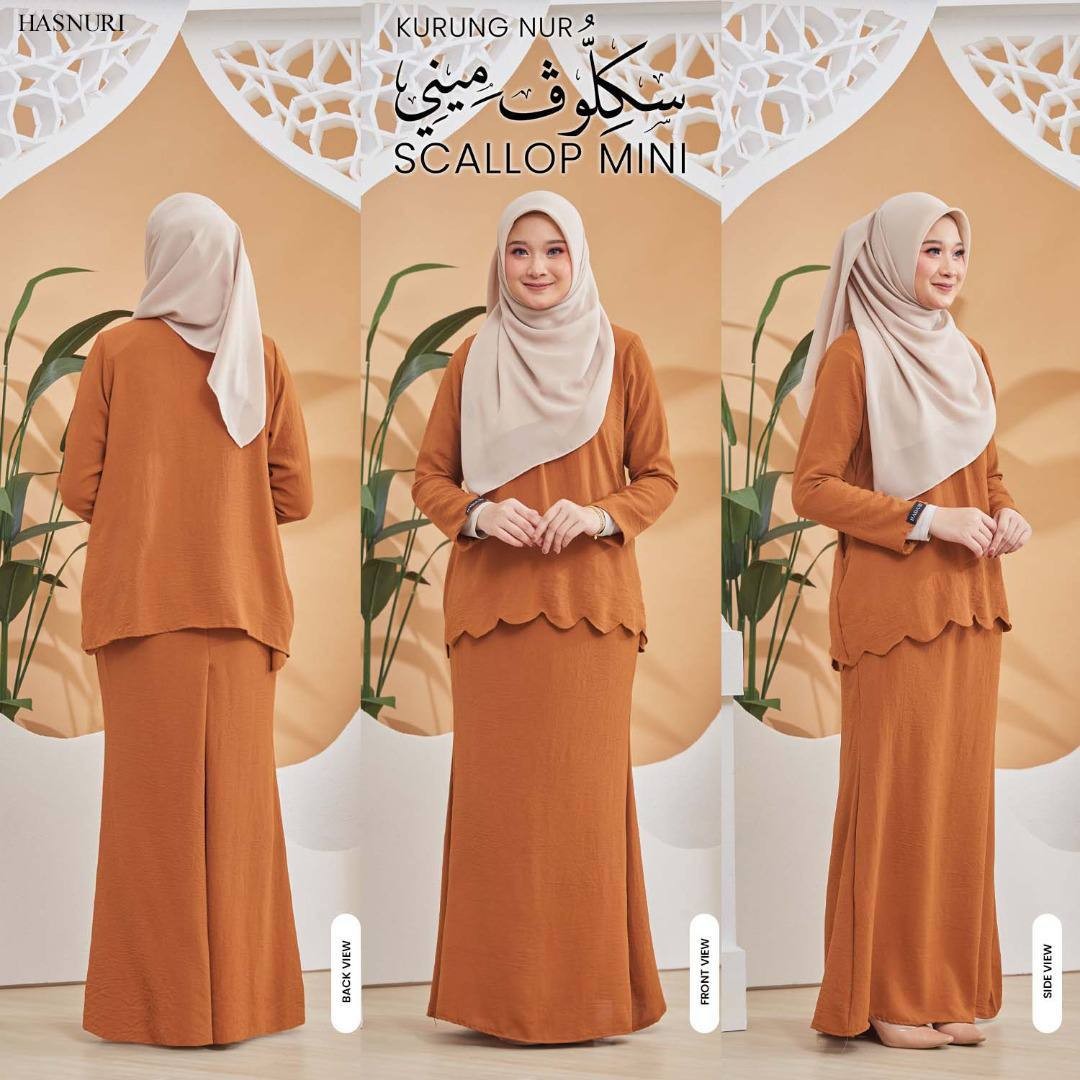 Kurung Nur Scallop Mini - Gold