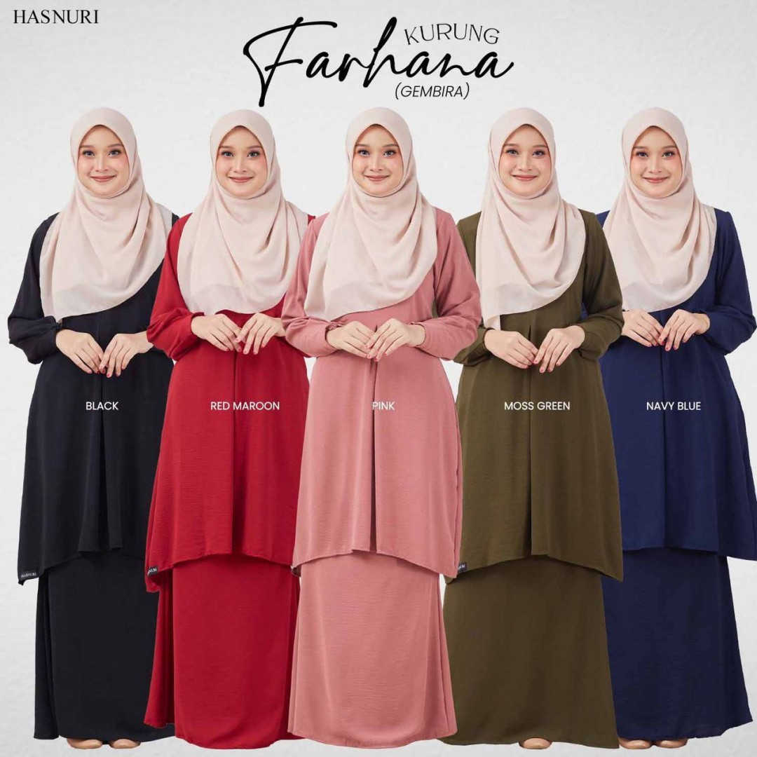 Kurung Farhana - Moss Green